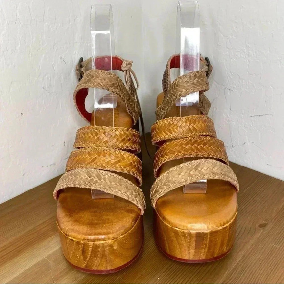 NEW Bed Stu Voicing Braided Leather Platform Sandals Size 7.5 - Picture 5 of 9